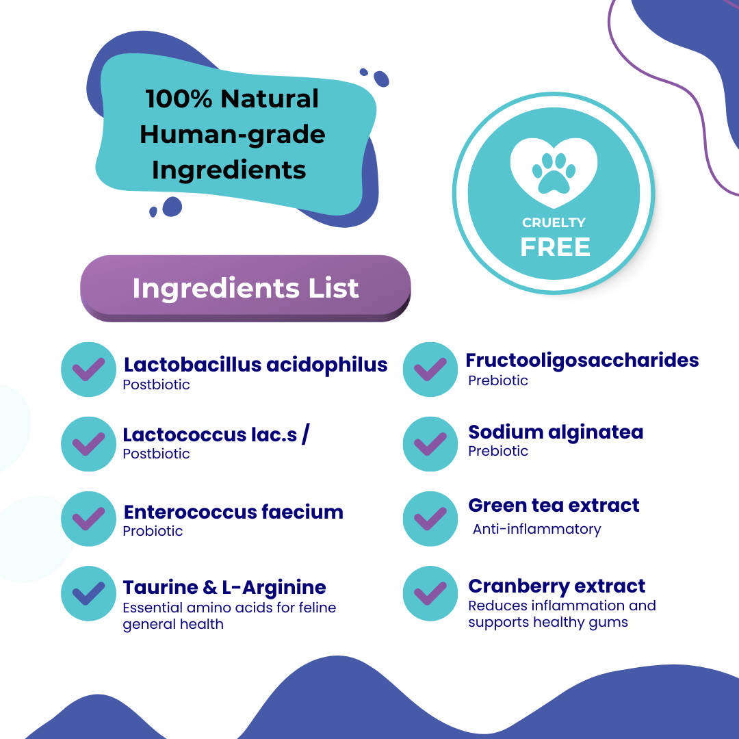 Premium Dental Probiotics for Cats - Purrlys®